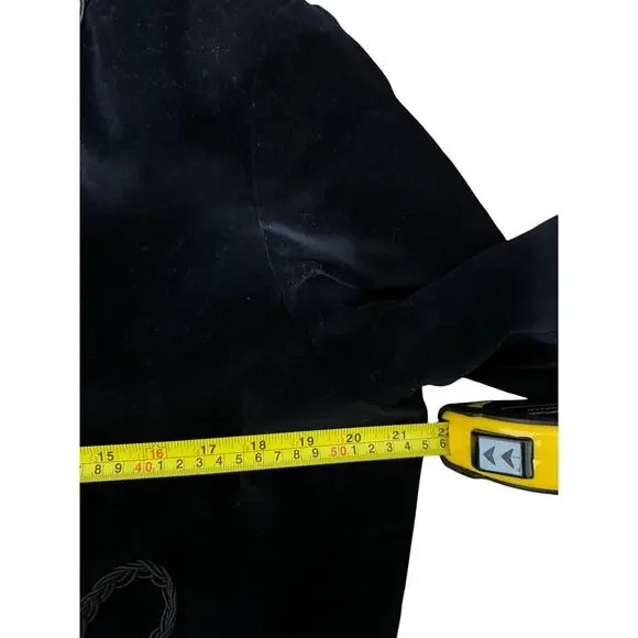 Vintage Lizsport Black velvet Embellished Bolero Jacket Whimsigoth Folk Size 14 - Picture 6 of 7